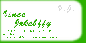 vince jakabffy business card